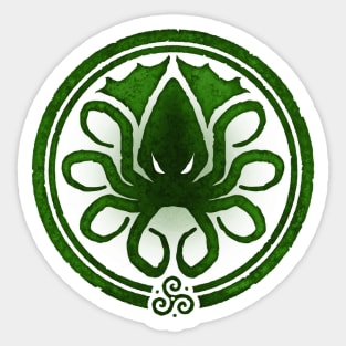 HAIL CTHULHU! - Squamous Green on White Edition Sticker